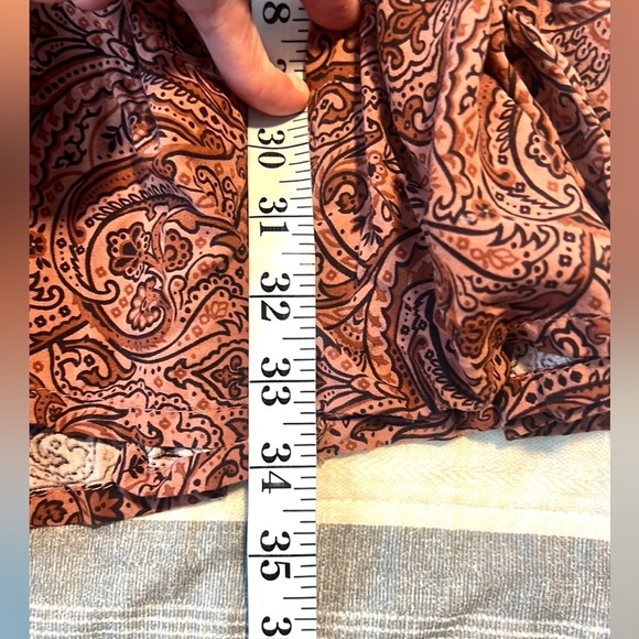 Rachel Ashwell Rust Paisley Tiered Boho Mini Dress EUC Long Sleeve Size S - Picture 11 of 11